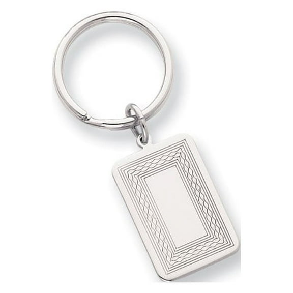 Rhodium-plated Kelly Waters Patterned Border Key Ring; for Adults and Teens; for Women and Men