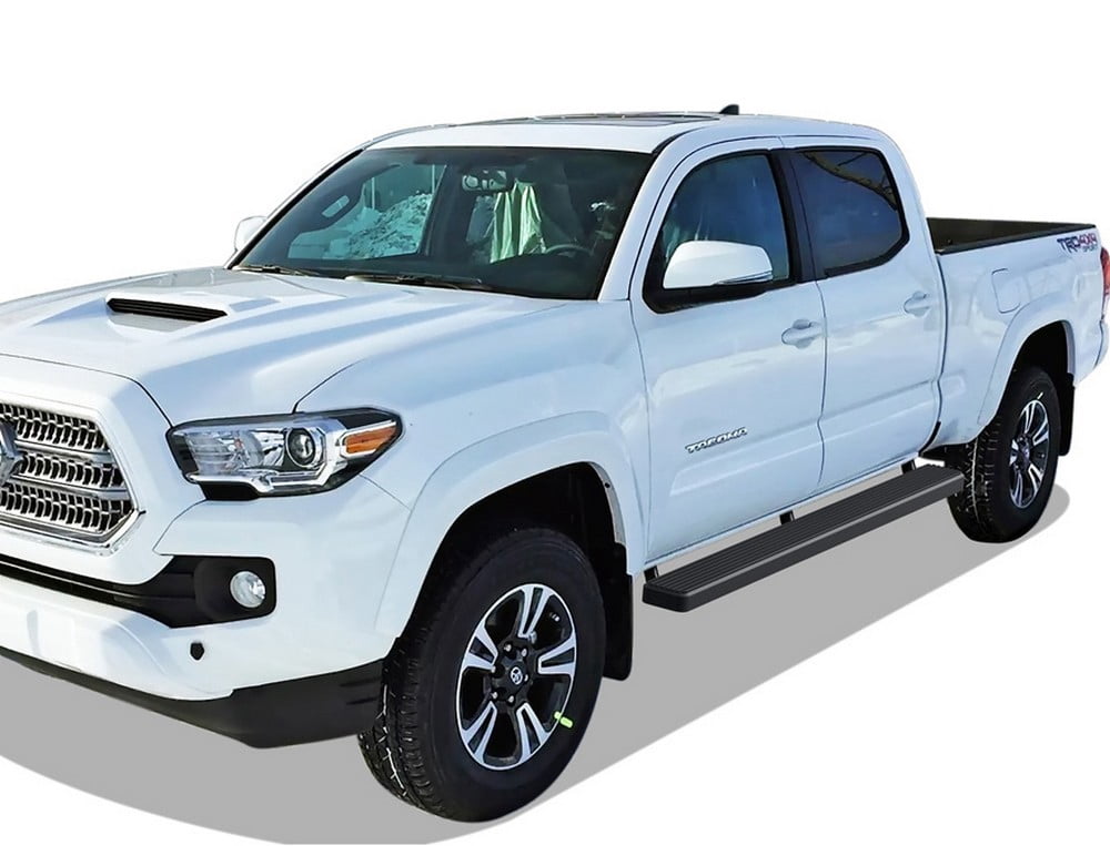 APS Running Boards 5in Black Compatible with Toyota Tacoma 2005-2023 Double Crew Cab (Side Steps Side Bars)