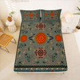 thumbnail image 5 of jejeloiu Retro Bohemian Queen Sheets For Men Women,Retro Mandala Queen Sheet Sets,Sage Green,4-Piece,1 Flat Sheet, 1 Fitted Sheet and 2 Pillowcases, 5 of 6