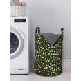 thumbnail image 3 of Floral Laundry Bag, Illustration of Fresh Tones Spring Flowers Branches Petals Illustration, Basket with Handles Drawstring Closure for Laundromats, 13" x 19", Yellow Green Sea Green, by Ambesonne, 3 of 4