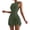 Army Green, variant on Womens High Neck Tennis Dress Sleeveless Wrap Skirt Built in Shorts Golf Athletic Dress Workout Rompers Khaki
