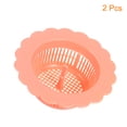 thumbnail image 3 of Filtro de Drenaje de Fregadero Uxcell, Filtro de Cocina de Plástico para Atrapar Cabello, Paquete de 2 en Rosa, 3 of 6