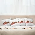 thumbnail image 7 of Ambesonne Christmas Throw Pillow Cover 4 Pack, Gingerbread Train, 18", White Brown Vermilion, 7 of 7