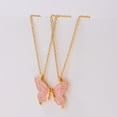 thumbnail image 6 of MISS RIGHT Cute Butterfly BFF Necklaces for 2, Pink Enamel Butterfly Friendship Necklace for Women Best Friend Birthday Gift, 6 of 7