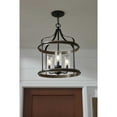 thumbnail image 5 of Progress Lighting Brenham 3-Light Pendant, Steel, Matte Black, Seeded Glass Shade, 5 of 7