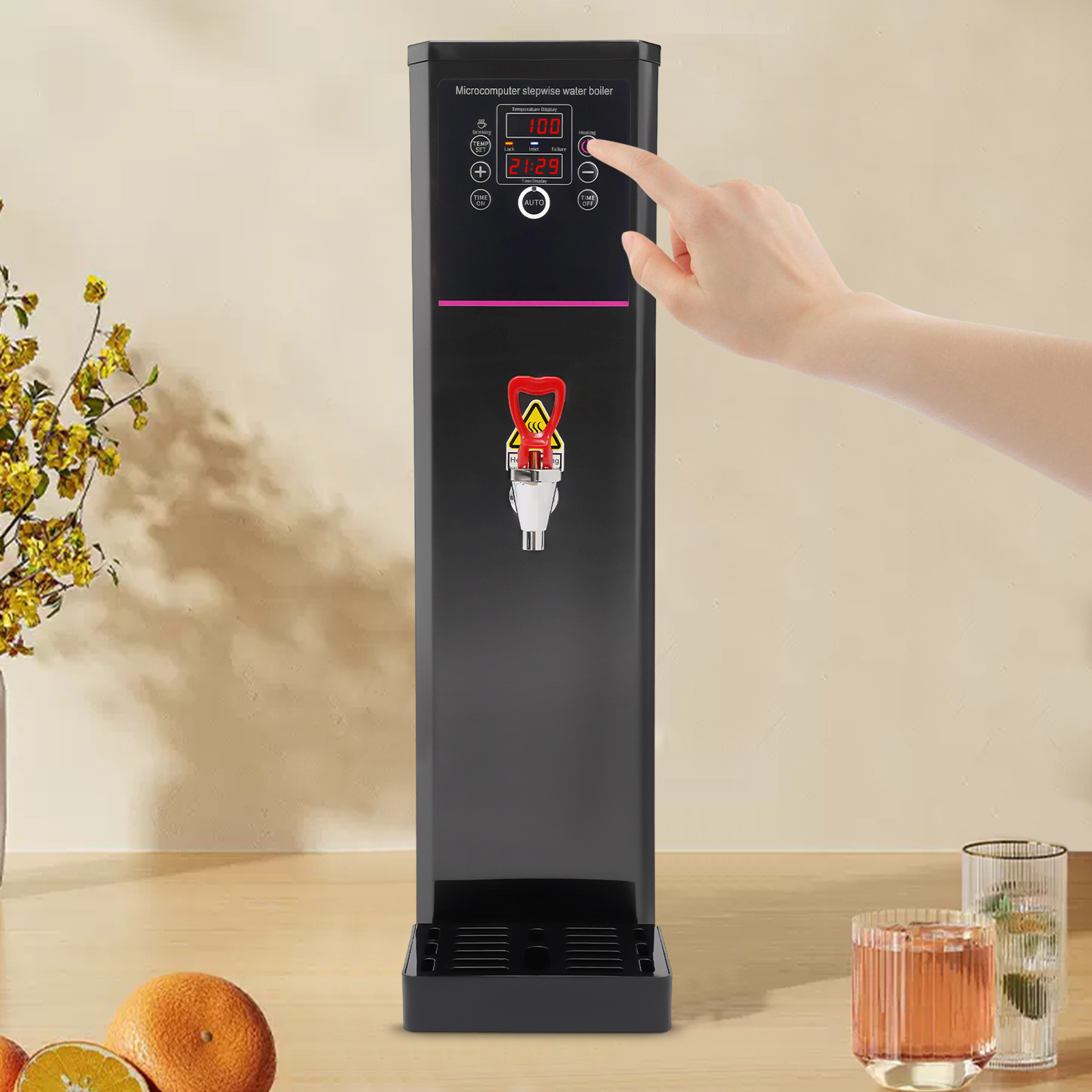 20L Electric Water Boiler, Hot Water Dispenser with Removable Drip Tray, Countertop, 110V 1500W