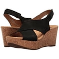 thumbnail image 6 of Clarks Women's Annadel Eirwyn Wedge Sandal 12 Wide Black Nubuck, 6 of 8