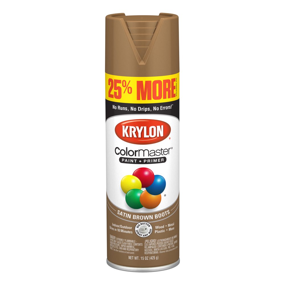 Krylon® ColorMaster Paint + Primer Satin Brown Boots, 15Oz Walmart