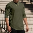 thumbnail image 4 of RXIRUCGD Haut Décontracté pour Hommes Col Rond en Tricot Faux Haut de Sport Manches Longues Col Rond/chemise, Vert, Taille: L, 4 of 8