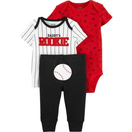 Short Sleeve T-Shirt, Bodysuit, and Pants, 3 Piece Outfit Set (Baby