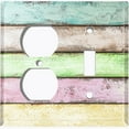 thumbnail image 4 of Metal Light Switch Plate Outlet Cover (Image Of Colorful Wooden Fence FEN002), 4 of 14