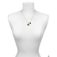 thumbnail image 3 of Delight Jewelry Silvertone Green Resin Christmas Tree with Crystals Red Lucky Ladybug Necklace and Dangle Earrings Set, 3 of 6