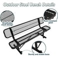 thumbnail image 2 of Gaonala 6ft Heavy Duty Metal Outdoor Bench with Backrest Portable Frame for Shopping Malls Stores Parks Patios Decks Black, 2 of 6