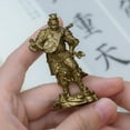 thumbnail image 3 of Handcrafted Four Heavenly Kings Statue Vintage Brass 2.68in Safety & Harmony Unique Gift for Home Altar, 3 of 13