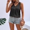 thumbnail image 3 of Tank Tops For Women Black Womens Tops Fashion Sleeveless V Neck Sleeveless Tank Vest Summer Tee Womens Tank Tops, 3 of 4