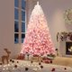 thumbnail image 3 of 3ft qeetex pre-lit flocked christmas tree con 78 LED lights, box brown base, timer, battery operated, pine cones y red berries, holiday decor (2pcs), 3 of 10