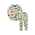 thumbnail image 3 of MEZZALL Dinosaur Pajama Set Kids Boys Girls Long Sleeve Cartoon Print Sleepwear Soft Two Piece Outfits Comfortable Loungewear For Toddler Baby Holiday Clothing, 3 of 8