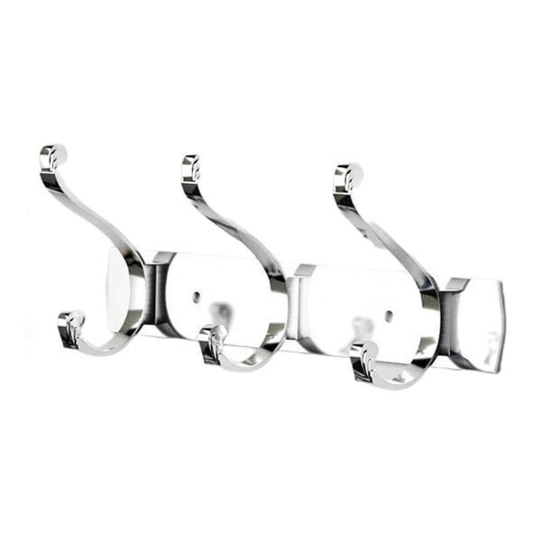 Gancho de pared para baño, colgador de ropa sin taladro, gancho montado en la pared para habitación, perchero para dormitorio para sombrero, toalla, plata