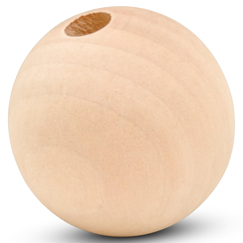 Wood Dowel Caps 2 inch Diameter with 1/2 inch Hole, 24 Unfinished Dowel Rod Caps for Dowel Rods, Crafts, & DIYers, by Woodpeckers
