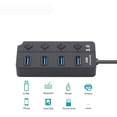 thumbnail image 1 of 4/7 Port USB 3.0 Hub 5Gbps High Speed On/Off Switches AC Power Adapter for PC 4 ports, 1 of 5
