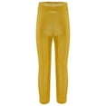 thumbnail image 3 of MSemis Girls Jazz Dance Leggings Metallic Ribbed Elastic Waistband Solid Color Toursers for Hip-hop Performance Gold 120, 3 of 7