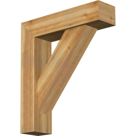 

Ekena Millwork 8 W x 32 D x 36 H Traditional Block Rough Sawn Bracket w/ Offset Brace Western Red Cedar