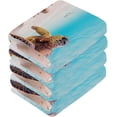 thumbnail image 4 of GZHJMY 12x12Inx4 Sets Reusable Soft Face Towel,Kitchen Hand Towel Bathroom Absorbent Towel,Gym Hotel Spa-Hawaiian Green Sea Turtle, 4 of 7