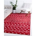 thumbnail image 4 of 3.25' x 5.25' Red and Ivory Tribal Geometric Rectangular Area Throw Rug, 4 of 9