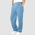 thumbnail image 2 of hlysgo Boys Waist Pants Loose Fit Casual Straight Leg Sweatpants Soft Comfortable Daily Sports Jogger Pants with Pockets Blue,6-7Years, 2 of 5
