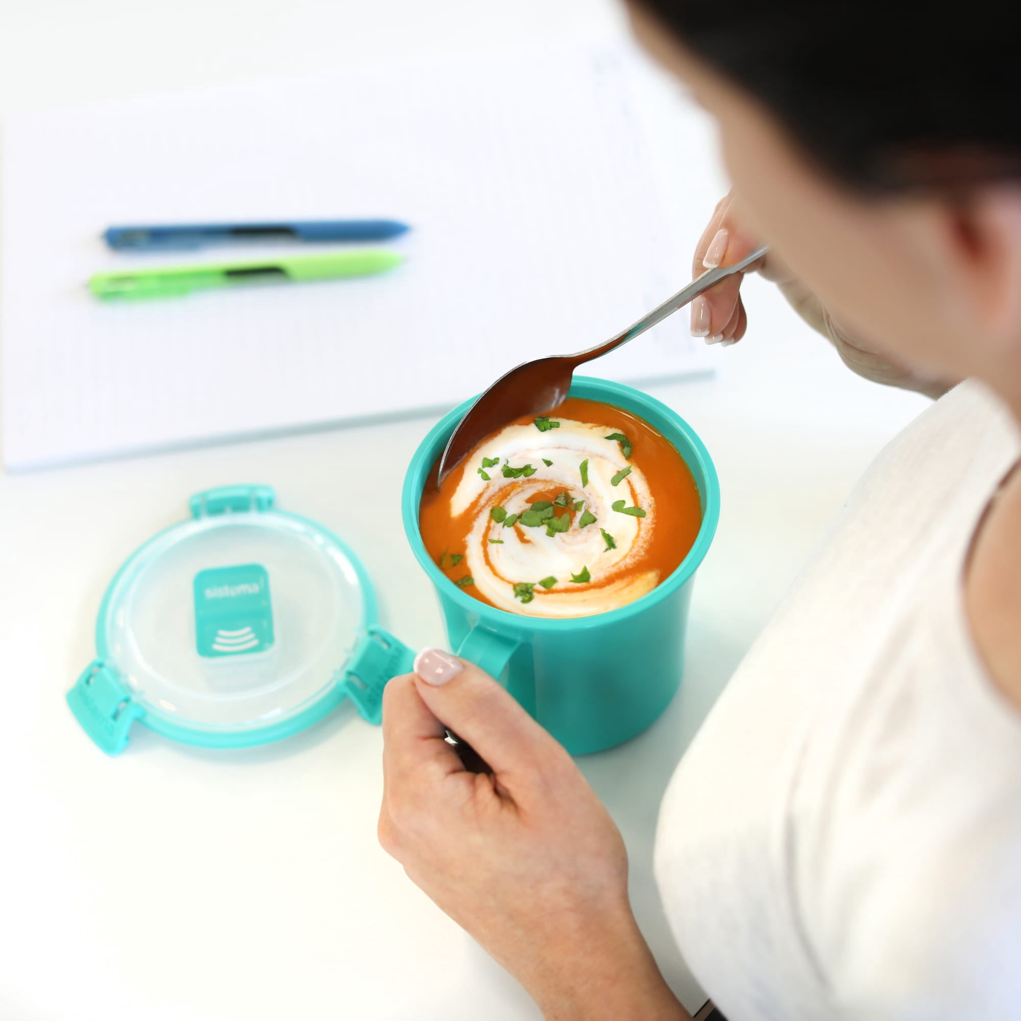 (3 pack) Sistema Microwave Medium Soup Mug Food Container