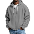 thumbnail image 2 of Waffle Knit Hoodies for Men Long Sleeve Full Zip Drawstring Hooded Sweatshirts with Pocket Lightweight Loose Fit Comfortable Athletic Jackets, 2 of 5