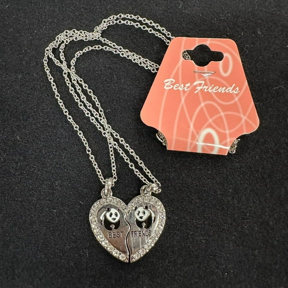 Best Friends Forever "PANDA"  Necklaces- Set Of 2 Silver Toned Gifts