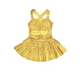 thumbnail image 3 of CHICTRY Girls Shiny Sequins Tutu Ballet Dress Sleeveless Wide Shoulder Straps Jazz Latin Gymnastics Leotard Gold 14, 3 of 7