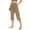 Khaki, variant on Breathable Mesh Panel Workout Capris For Women Tummy Control Stretchy Lounge Pants Seamless Gym To Home Transition Design Beige
