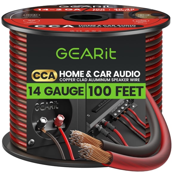 Cable para altavoz de coche GearIt Pro Series 14, calibre 14 (30,48 m), CCA 14 AWG