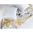 thumbnail image 2 of Botanical Bed Runner, Autumn Vibe Floral Sketch Artwork with Paint Blots Pattern on Plain Back, Decorative Accent Bedding Scarf for Hotels Homes & Guest Rooms, Queen, Mustard White Black, by Ambesonne, 2 of 3