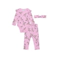 thumbnail image 6 of Bambi Baby Girl 3 Piece Rib Pant Set, Sizes 0-24M, 6 of 6