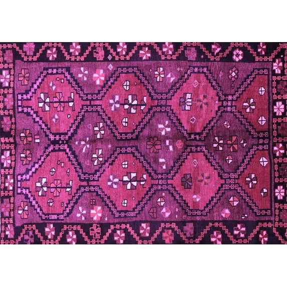 Ahgly Company Indoor Rectangle Persian Purple Traditional Area Rugs, 2' x 5'