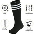 thumbnail image 3 of 4 Pairs Kids Soccer Socks Baseball Softball Youth Athletic Boys Girls Knee High Socks, 3 of 6