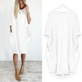 thumbnail image 3 of Vedolay Summer Dresses for Women's Summer Casual Dresses Short Sleeve Swing Dress with Pockets,White S, 3 of 3