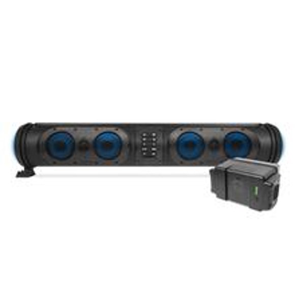 Eco Edge SoundExtreme Barre de Son Bluetooth Étanche de 26 Pouces avec 8 Haut-Parleurs et Éclairage DEL, Noir