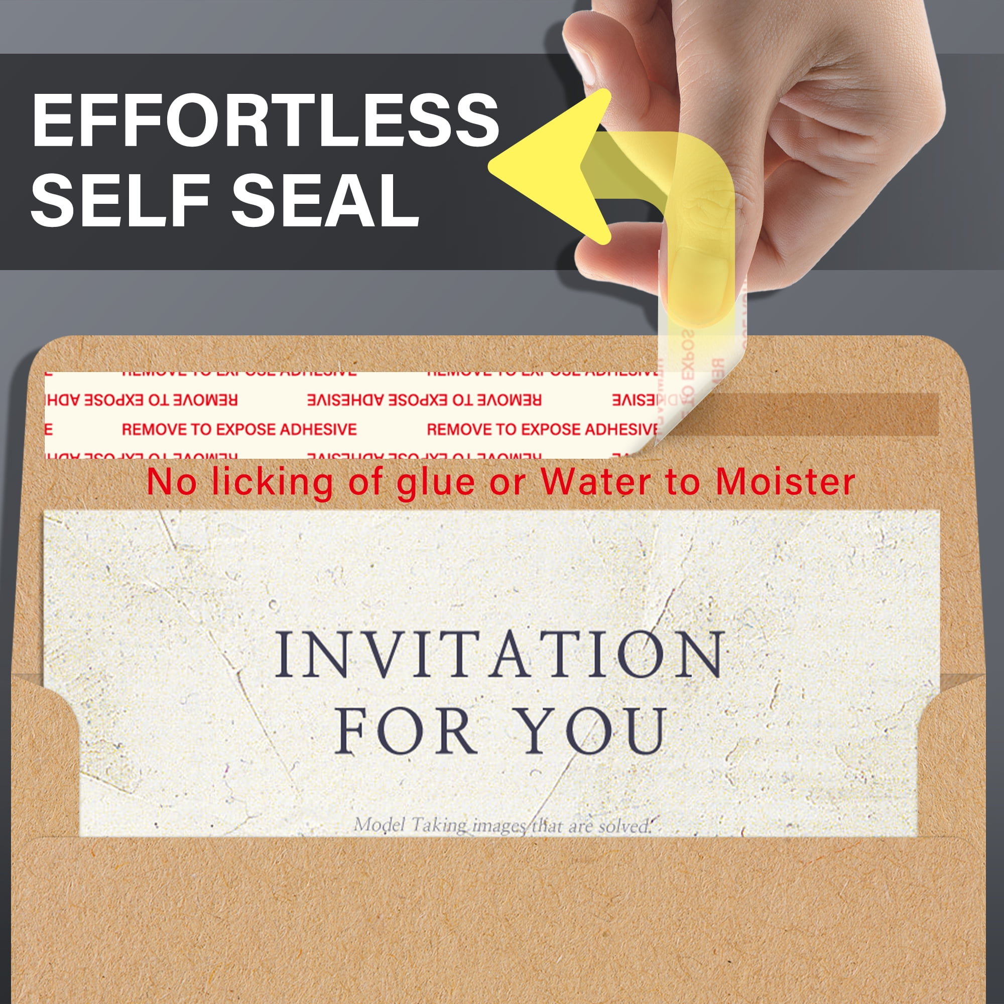 (6 pack) Brown Kraft Paper Envelopes 4x6, A4 Self Seal Invitation Envelope 4 1/4 x 6 1/4, 50PK 115gsm, Printable Envelopes for Wedding Card, Greeting Card, Photos
