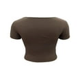 thumbnail image 2 of Crop Tops for Women Summer Cute Solid Slim Fit Cropped Tank Tops Basic T Shirt, 2 of 3