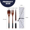 thumbnail image 2 of Juego de cubiertos de madera, palillos, cuchara, tenedor, utensilios de viaje, cubiertos reutilizables para el hogar, oficina, viajes, camping al aire libre, 2 of 5