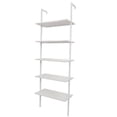 thumbnail image 6 of 5-Shelf Wood Ladder Bookcase with Metal Frame, Industrial 5-Tier Modern Ladder Shelf Wood Shelves,White, 6 of 9