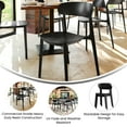 thumbnail image 4 of Flash Furniture Set of 4 Indoor-Outdoor Stacking Patio Chairs with Curved Backrests, Commercial All-Weather Resin Chairs in Black, 4 of 13