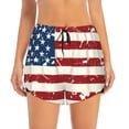 thumbnail image 2 of Balery Vintage American Flag Pantalones cortos deportivos para mujer con forro y dos bolsillos, elásticos, para entrenamiento, gimnasio, yoga-XX-Large, 2 of 7