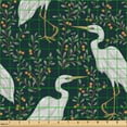 thumbnail image 2 of Ambesonne Bird Print Fabric by the Yard Upholstery, Nature Floral Branch Art, 3 Yards, Hunter Green Ivory, 2 of 5