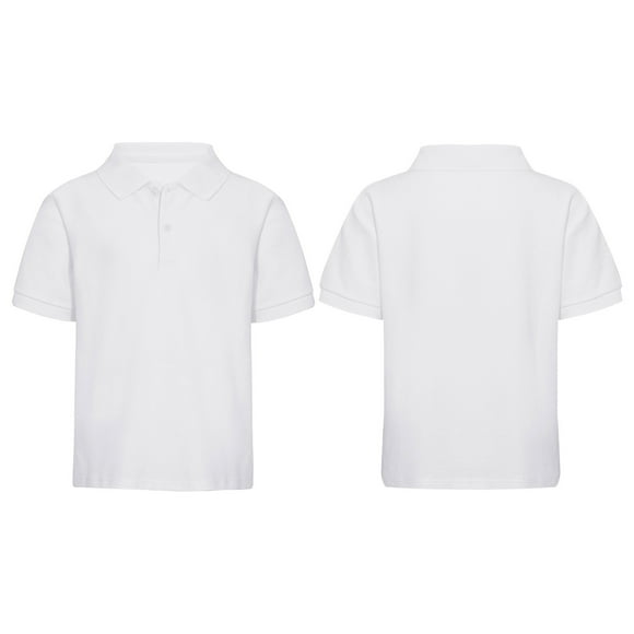 Jizyo Big Boys School Uniform Shirt Short Sleeve Button Closure Basic Tee Casual Pullover Tops White 160