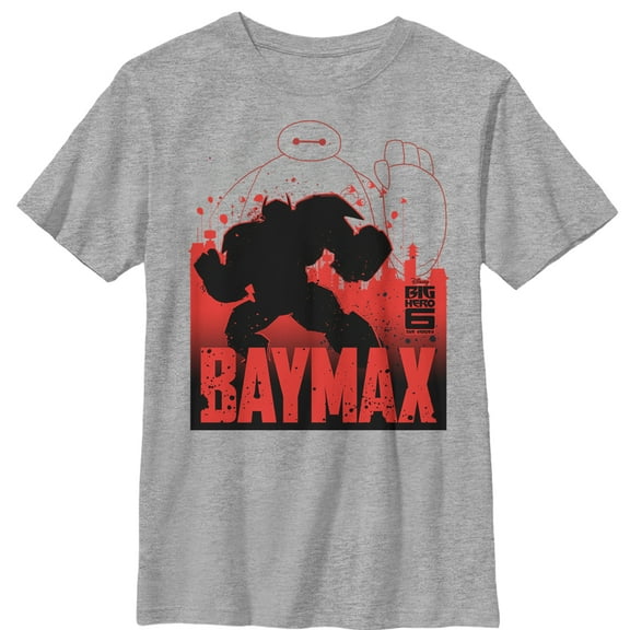 Boy's Big Hero 6 Baymax City Outline Graphic Tee Athletic Heather Medium